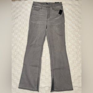 Light washed gray flared jeans